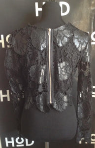 Vintage Leather and Lace Top